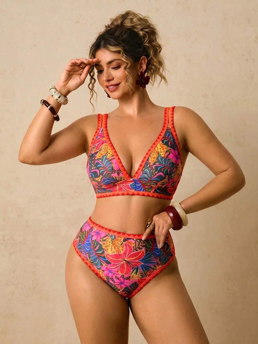 SHEIN DWUCZĘŚCIOWY STRÓJ KĄPIELOWY PRINT S09__48