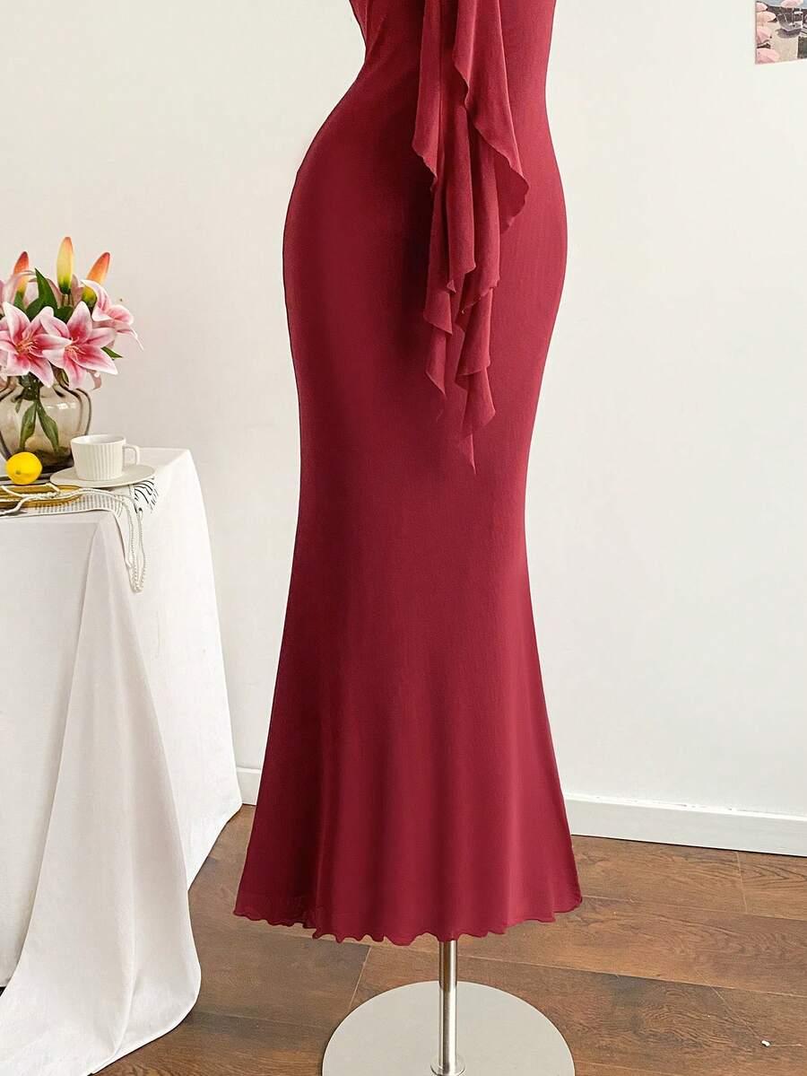 SHEIN CZERWONA MAXI SUKIENKA S06__XS