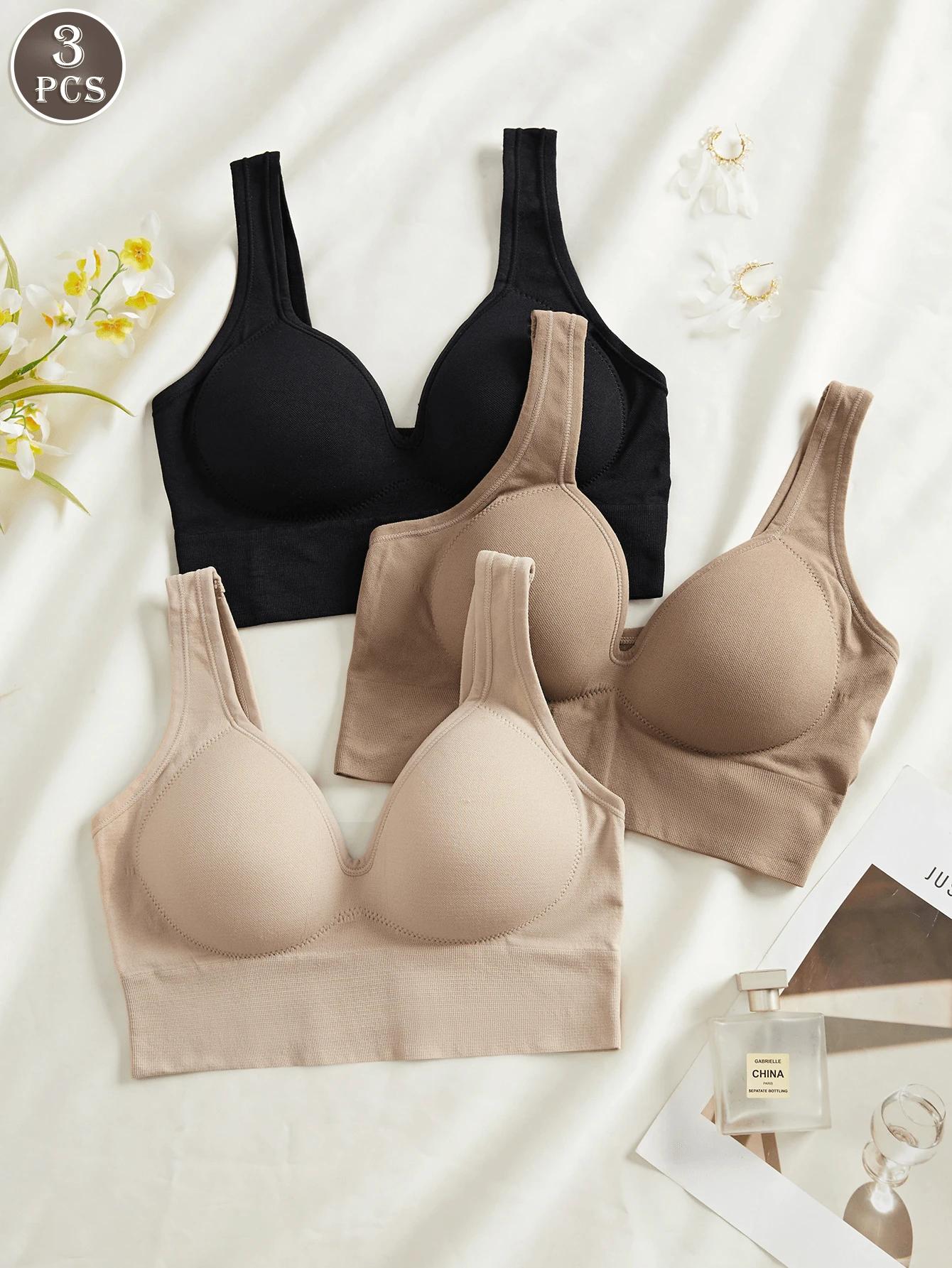 SHEIN GŁADKI BIUSTONOSZ 3-PACK S09__XL