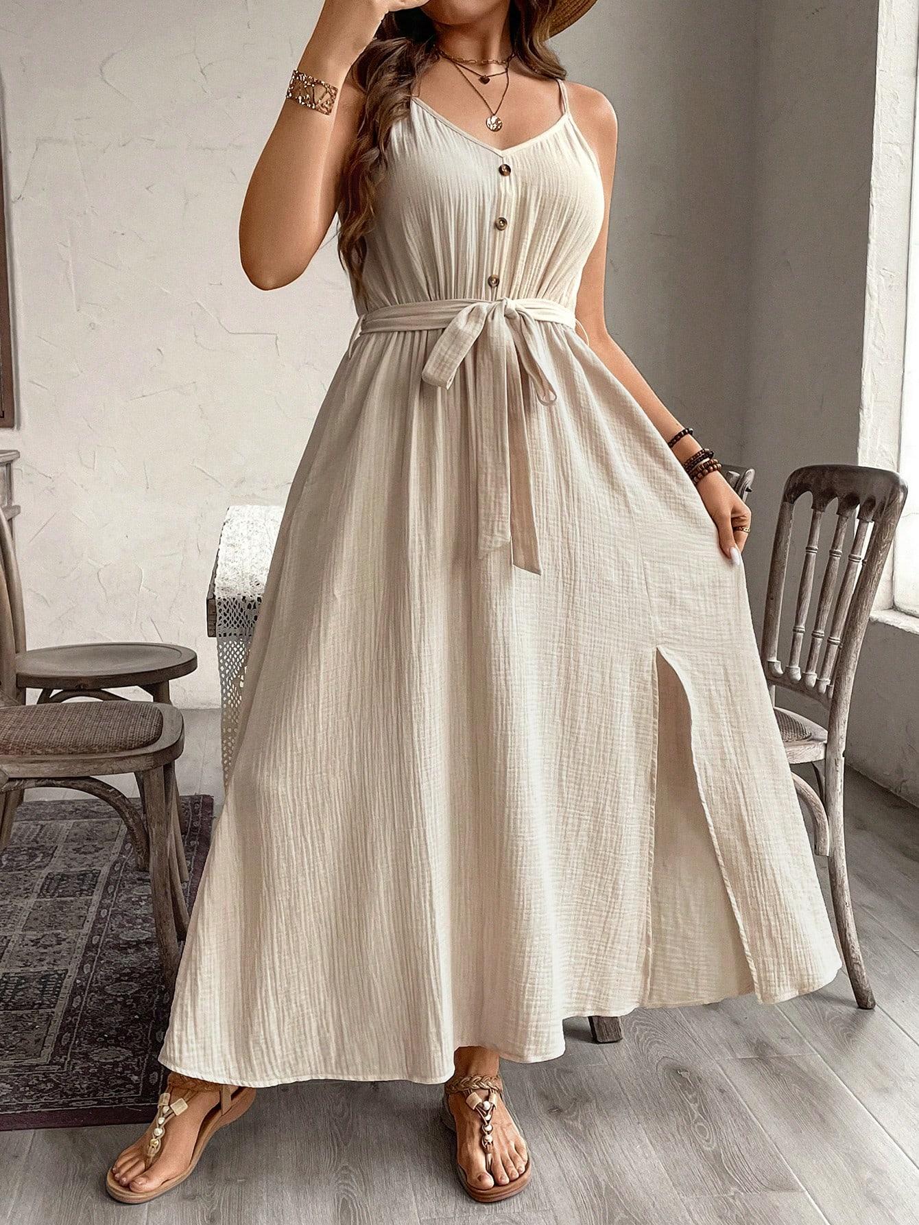 EMERY ROSE BEŻOWA MAXI SUKIENKA S06__46