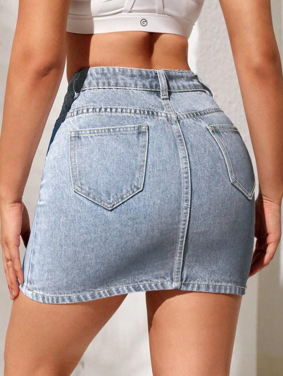 SHEIN MINI SPÓDNICA JEANS S06__M