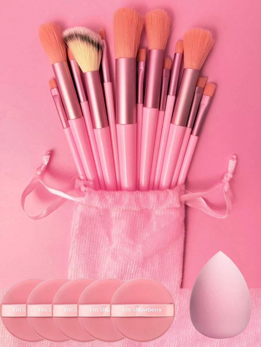 SHEIN RÓŻOWE PĘDZLE DO MAKIJAŻU S07__12-PACK