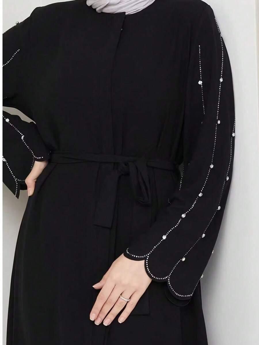 SHEIN CZARNA MAXI SUKIENKA ZDOBIENIA S06__XXL