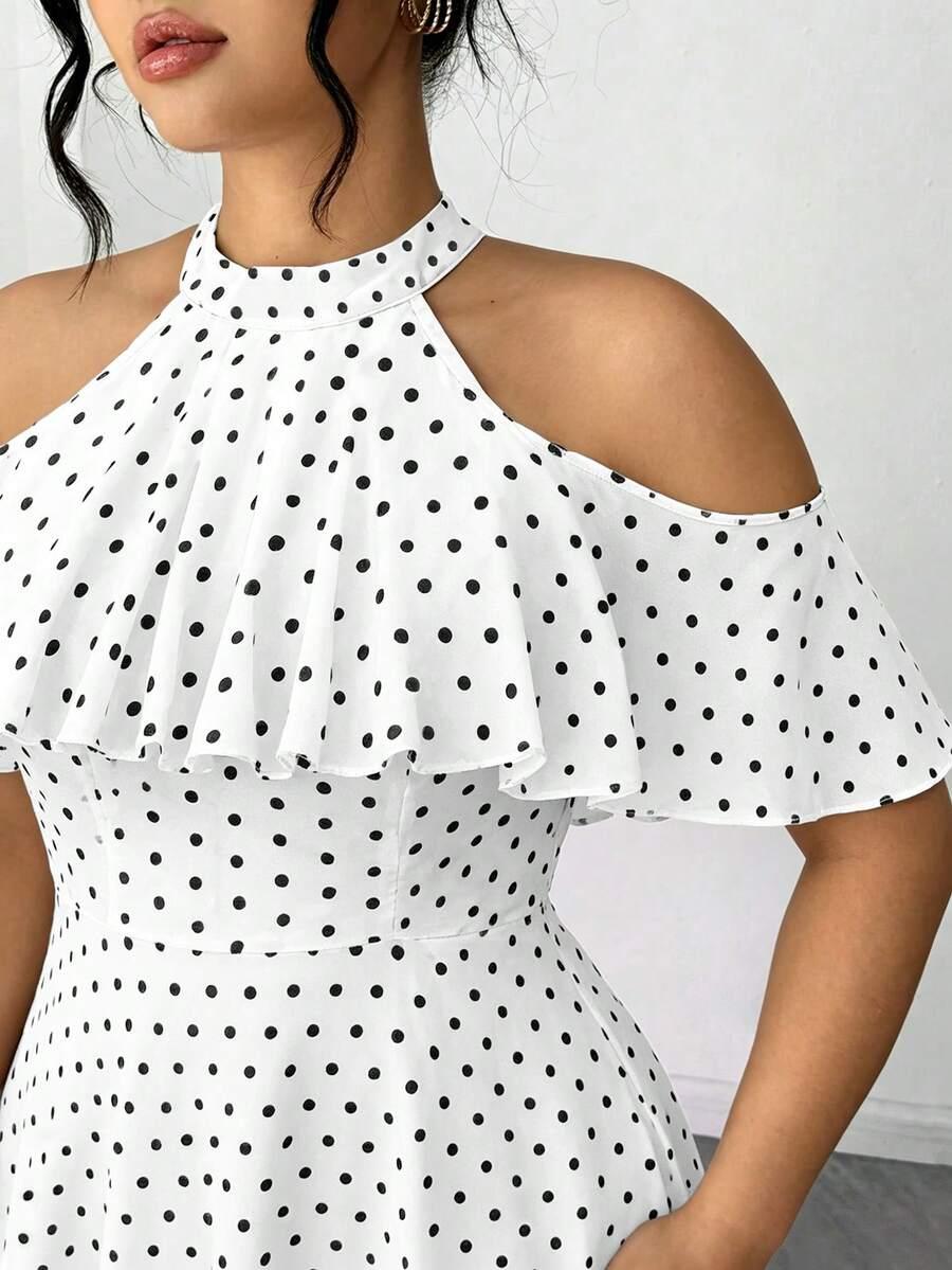 ELENZGA MAXI SUKIENKA W GROSZKI S06__XXL