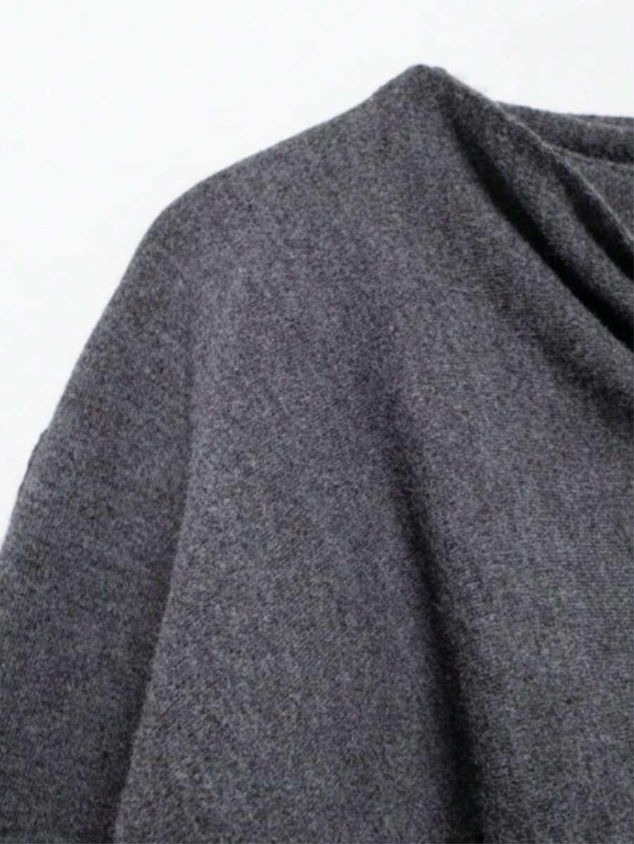 SHEIN SZARE PONCZO ASYMETRYCZNE S06__S