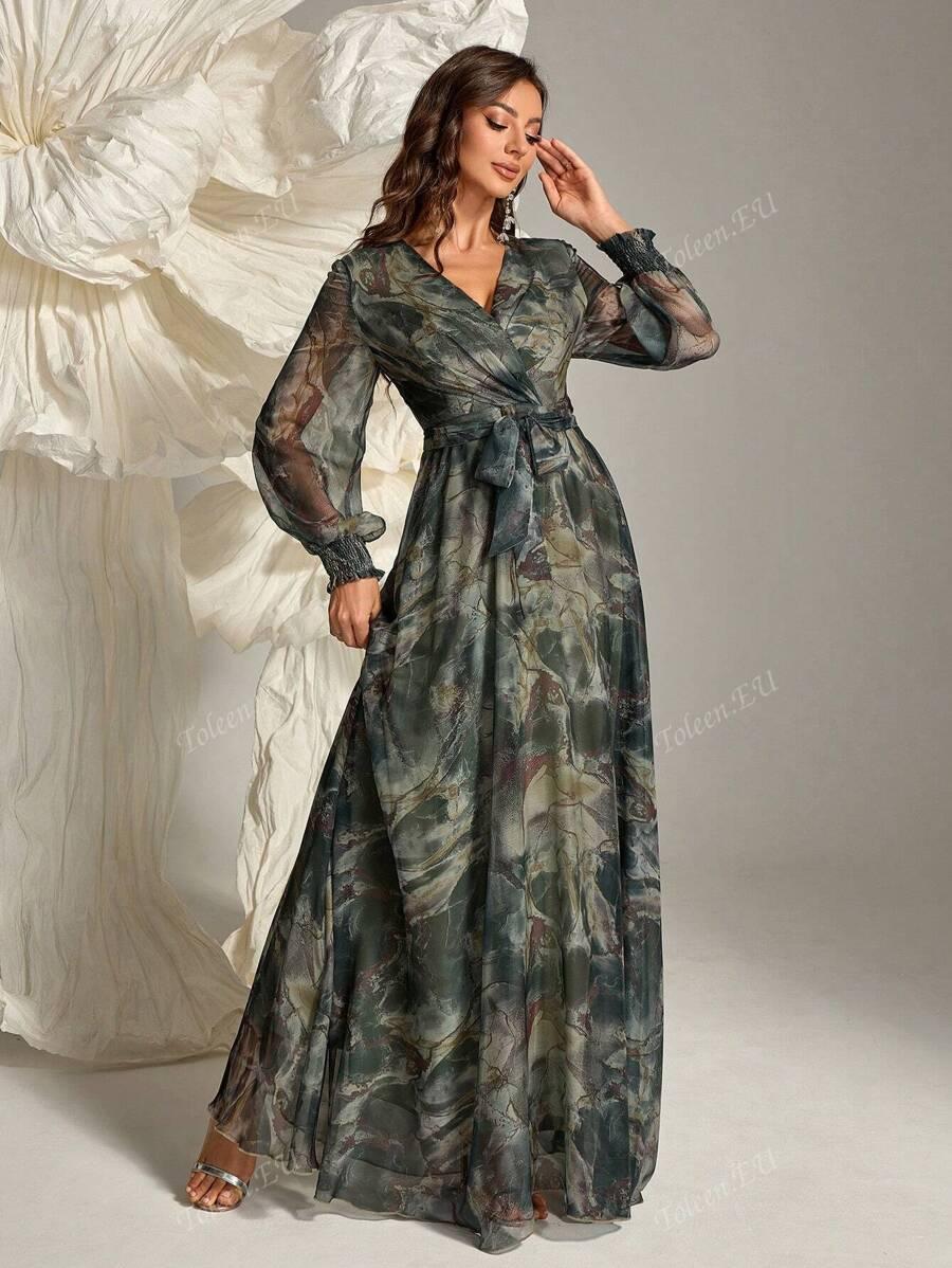 SHEIN MAXI SUKIENKA DŁUGI RĘKAW S06__XL