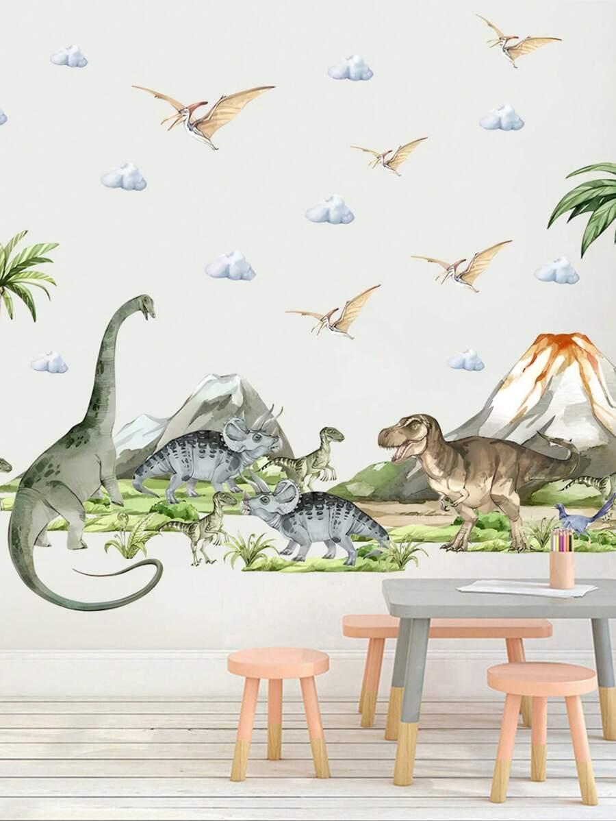 SHEIN NAKLEJKA NA ŚCIANĘ DINOZAURY S07__55X70CM