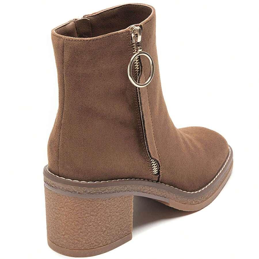 SHEIN BRĄZOWE BOTKI IMITACJA ZAMSZU W01__37