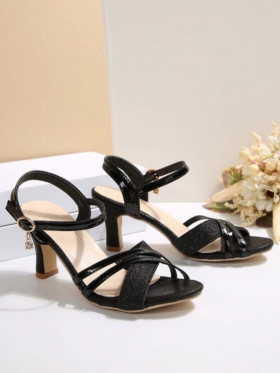 SHEIN CZARNE SANDAŁY OBCAS S06__37