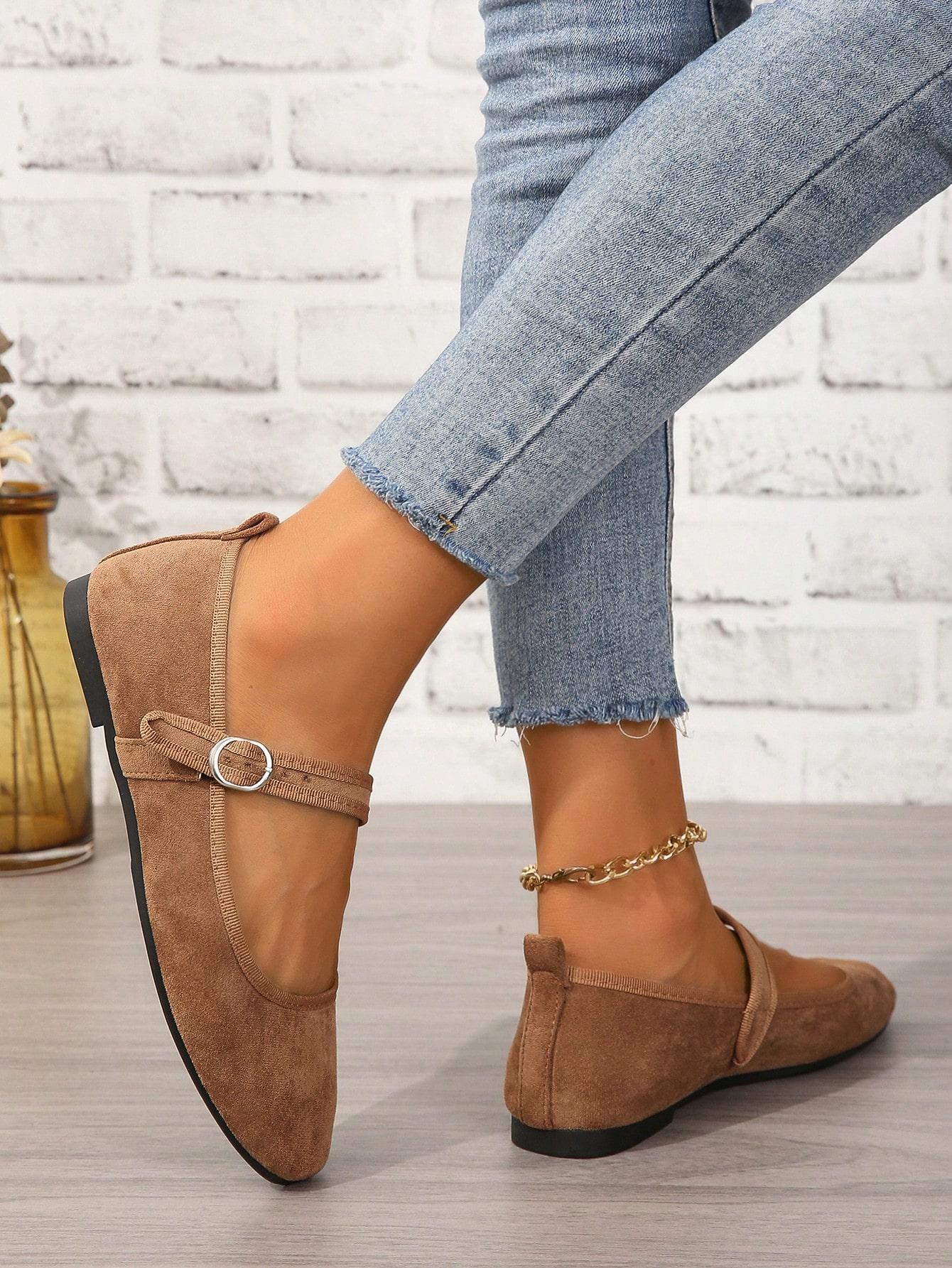 SHEIN BRĄZOWE BALERINY IMITACJA ZAMSZU S06__37,5
