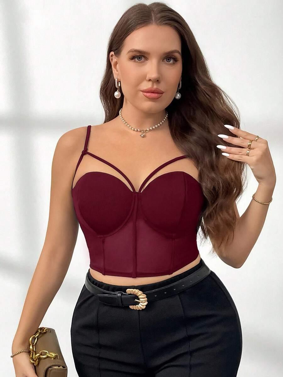 SHEIN BORDOWY GORSETOWY TOP S06__XXL