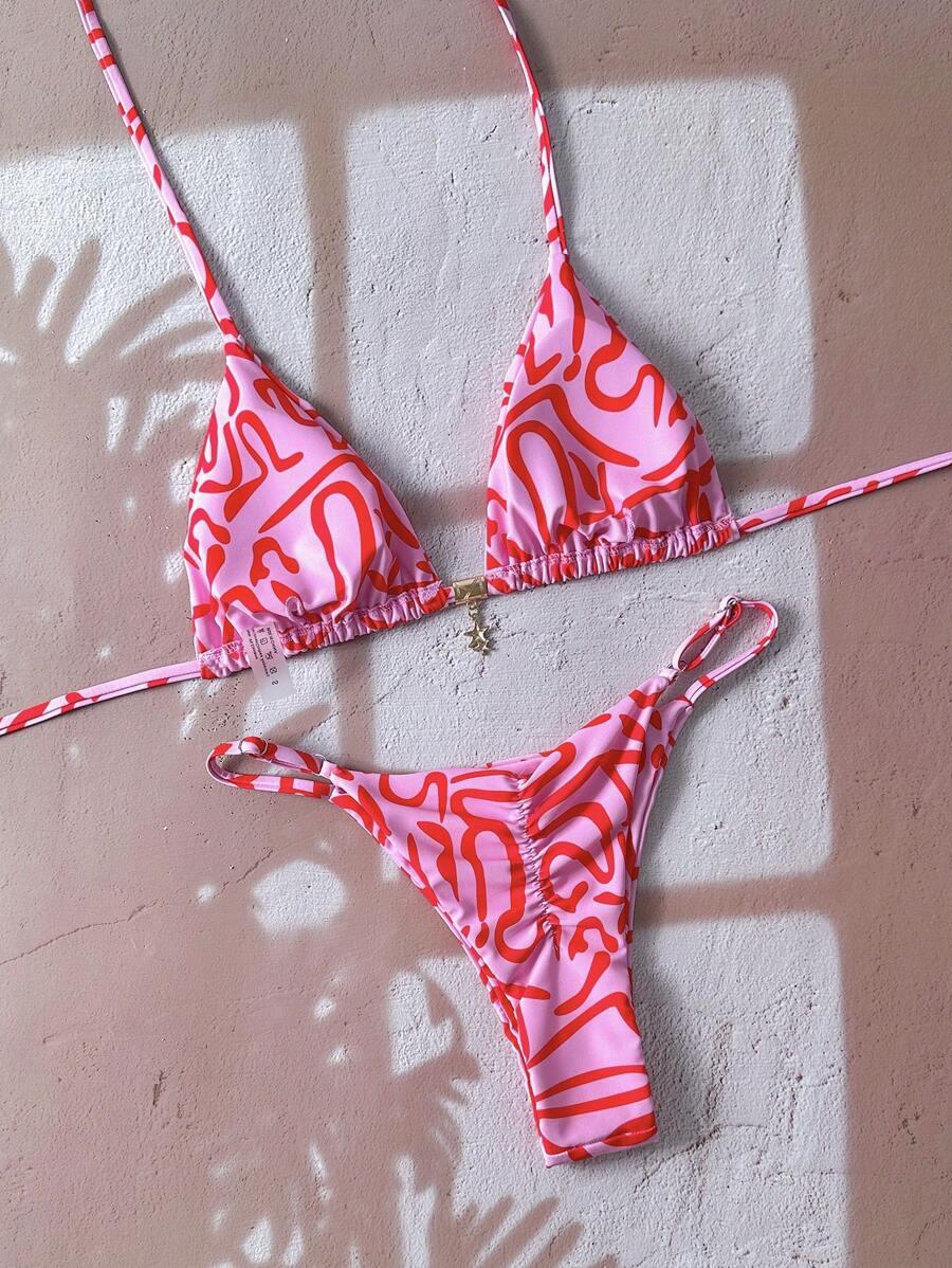 SWIM VCAY RÓŻOWY DÓŁ OD BIKINI PRINT PK01__S