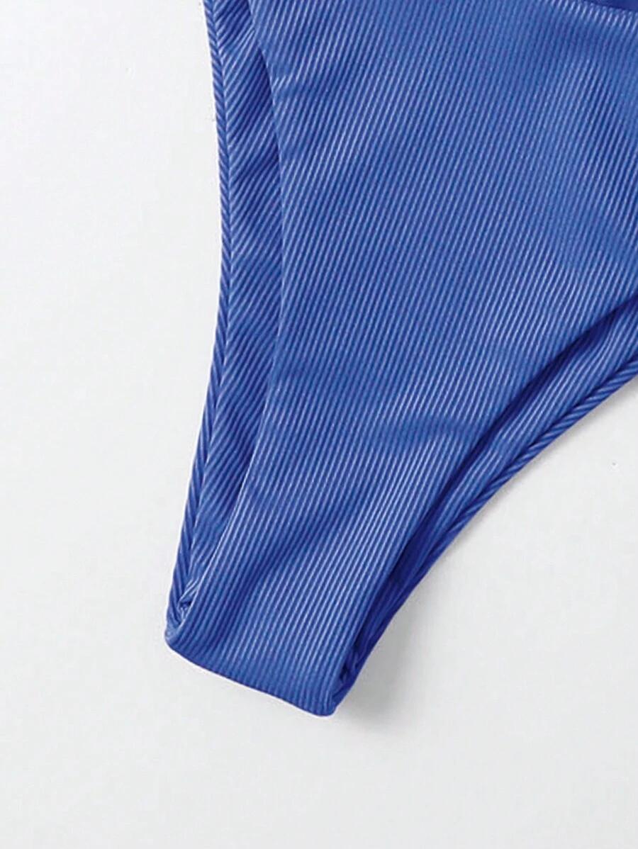 SHEIN NIEBIESKI STRÓJ KĄPIELOWY KOMPLET SARONG S09__XS