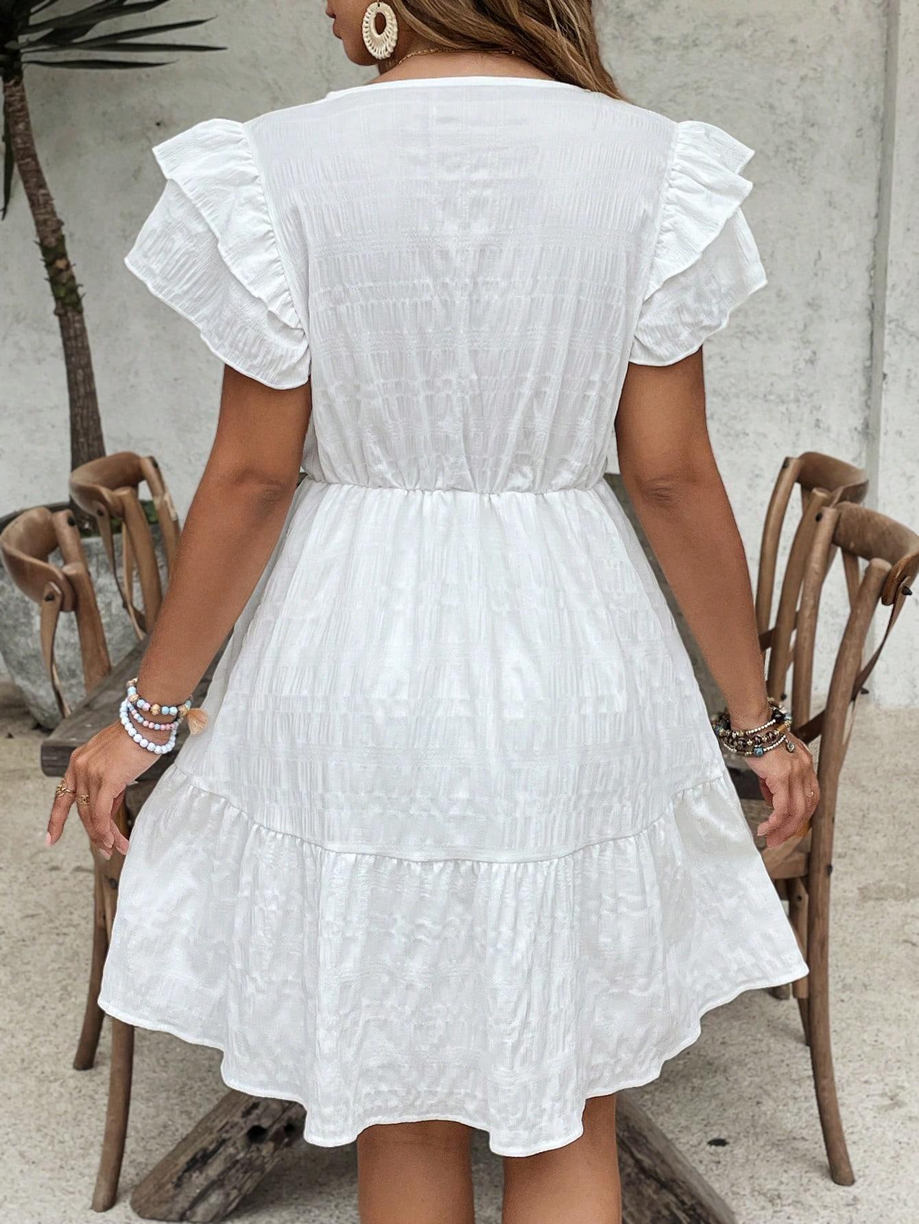 SHEIN BIAŁA SUKIENKA KRÓTKI RĘKAW S06__46