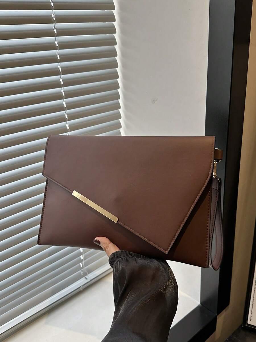 SHEIN BRĄZOWA TOREBKA KOPERTÓWKA S07__31X21