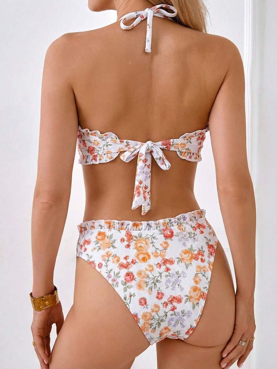 SWIM MOD DWUCZĘŚCIOWY STRÓJ KĄPIELOWY WZÓR KWIATY S09__M