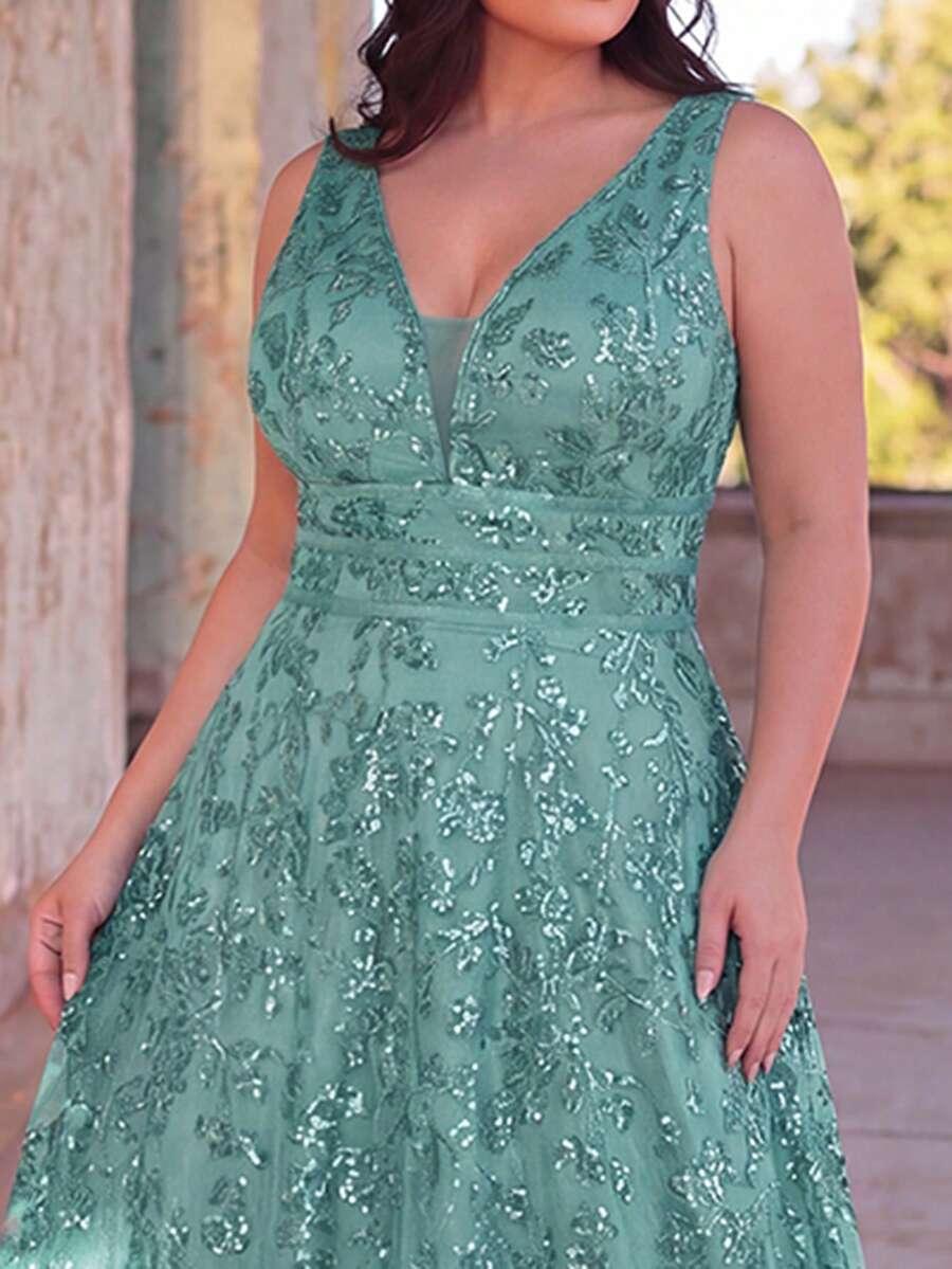 FAERIESTY ZIELONA MAXI SUKIENKA CEKINY ZDOBIENIA POŁYSK S06__48