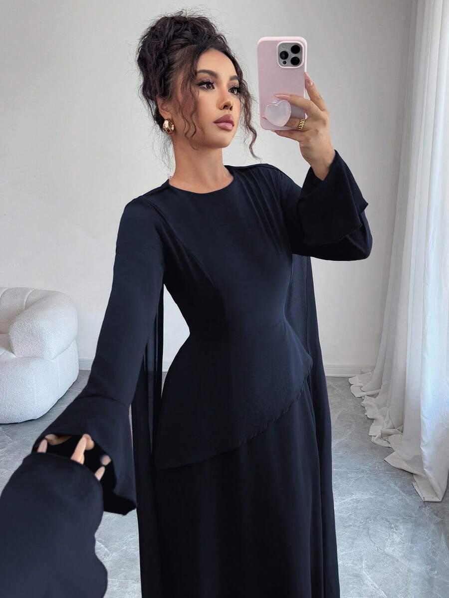 SHEIN GRANATOWA MAXI SUKIENKA S06__XL