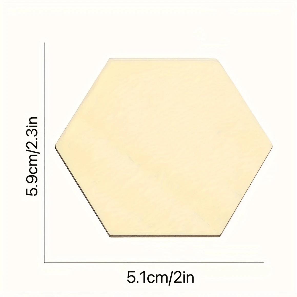 SHEIN DREWNIANE SZEŚCIOKĄTY ZESTAW 50SZT. S07__5,9X5,1