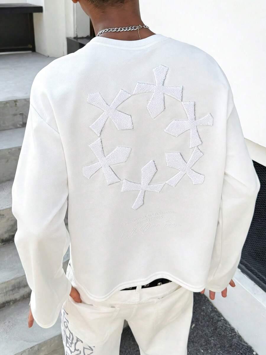 MANFINITY BIAŁA BLUZA HAFT S06__S