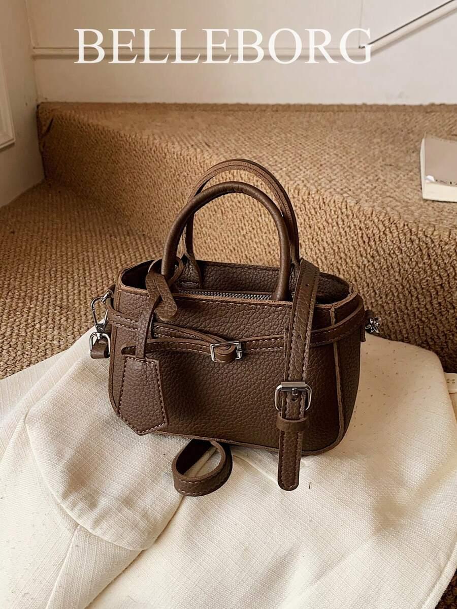 SHEIN BRĄZOWA TOREBKA ZAMEK S07__18X8X12CM