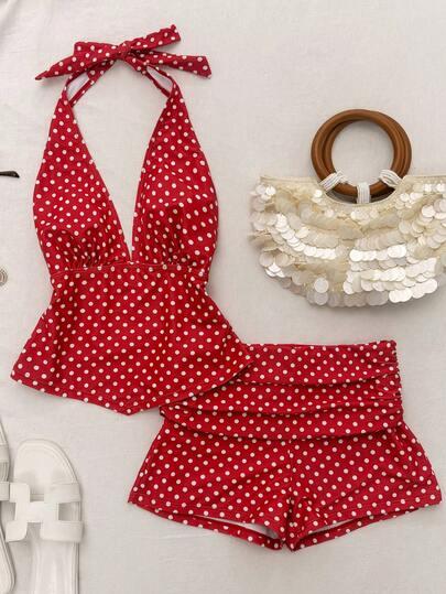 SHEIN STRÓJ KĄPIELOWY SPODENKI TOP KOMPLET S09__XS