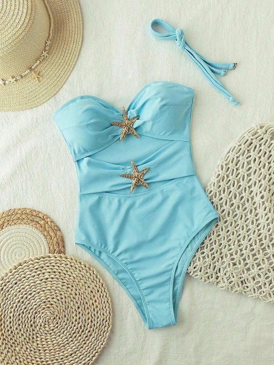 SHEIN JEDNOCZĘŚCIOWY STRÓJ KĄPIELOWY S09__L