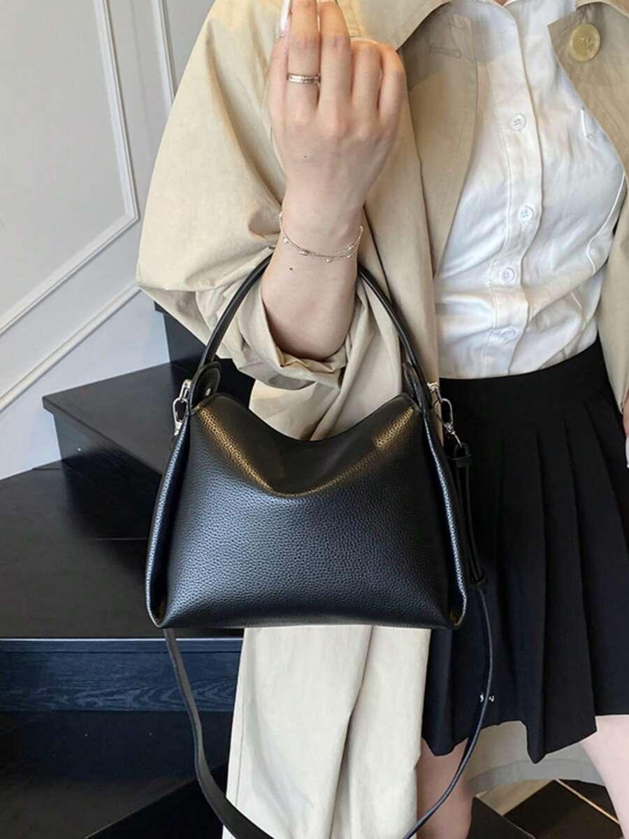 SHEIN CZARNA TOREBKA IMITACJA SKÓRY S07__18X10X24