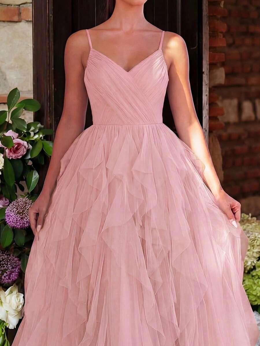 FAERIESTY RÓŻOWA MAXI SUKIENKA S06__XS