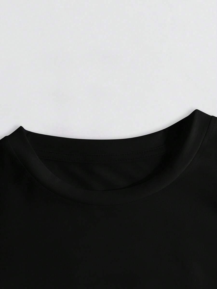 SHEIN CZARNY T-SHIRT NADRUK S06__S