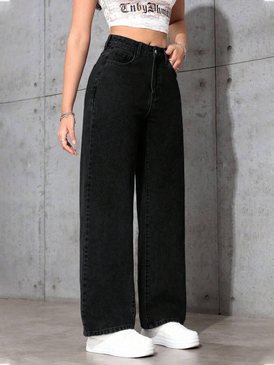 SHEIN CZARNE SPODNIE JEANS S06__L