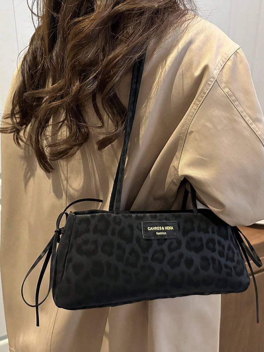 SHEIN CZARNA TOREBKA ANIMAL PRINT 30X13
