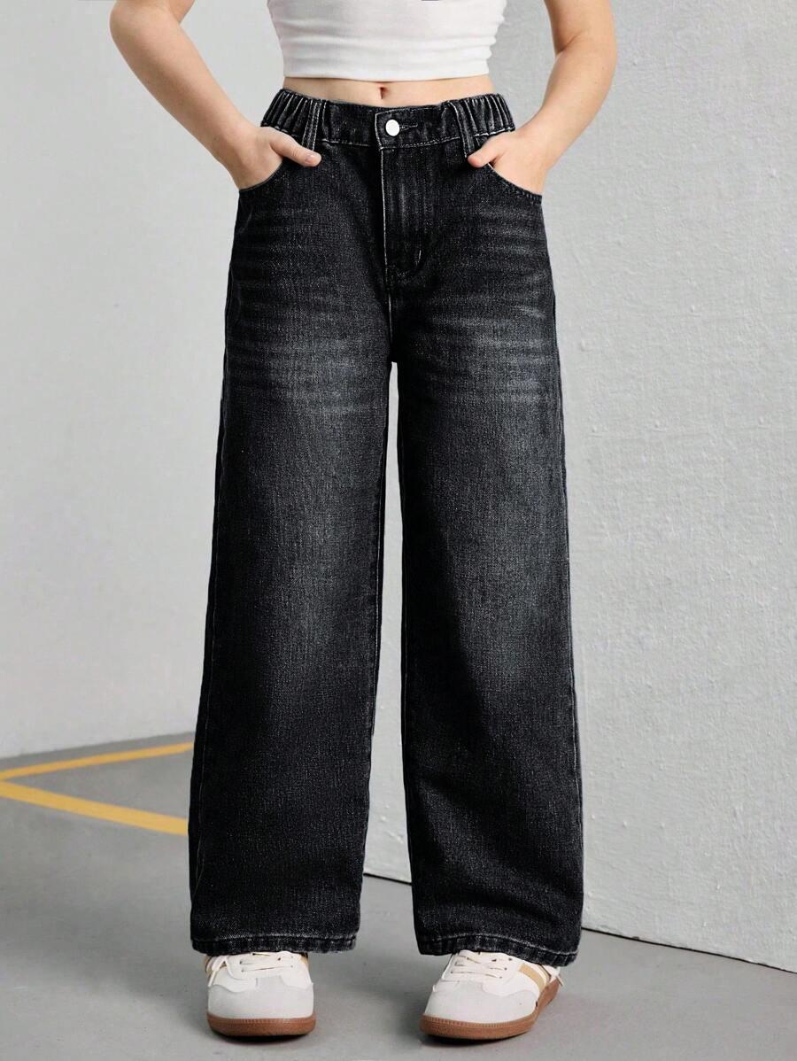SHEIN CZARNE SPODNIE JEANS S06__134/140