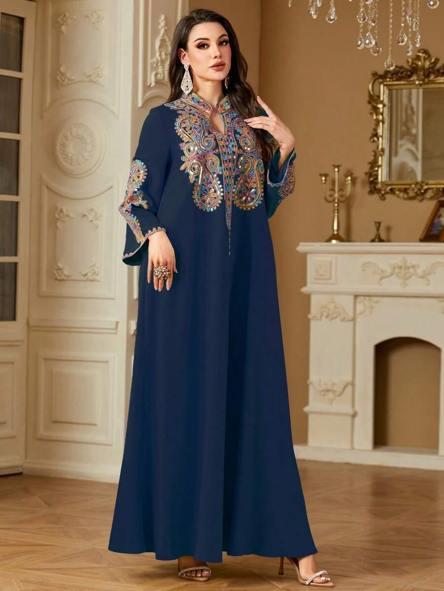 SHEIN MAXI SUKIENKA Z DŁUGIM RĘKAWEM