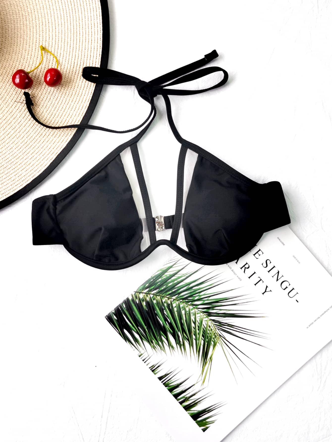 SHEIN CZARNA GÓRA OD BIKINI S06__L