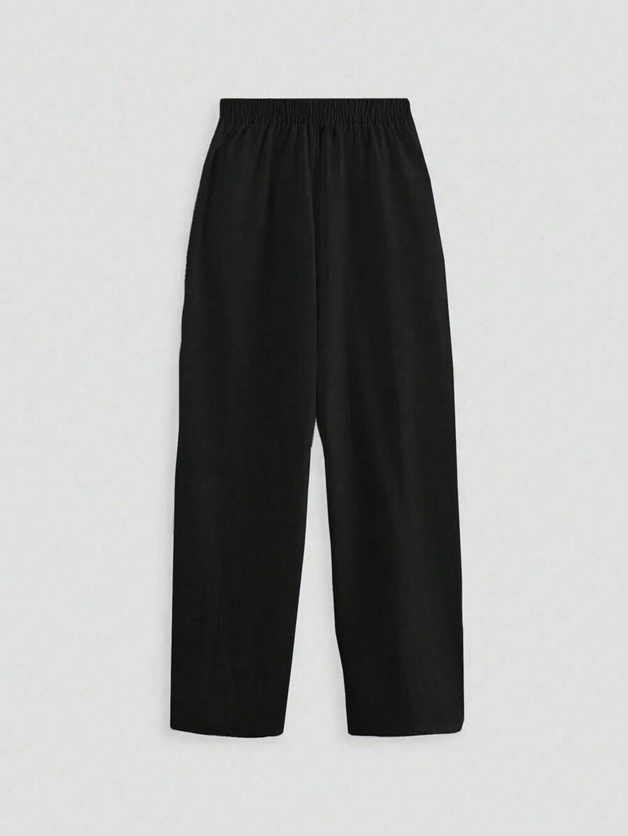 SHEIN CZARNE SPODNIE KIESZENIE S06__46