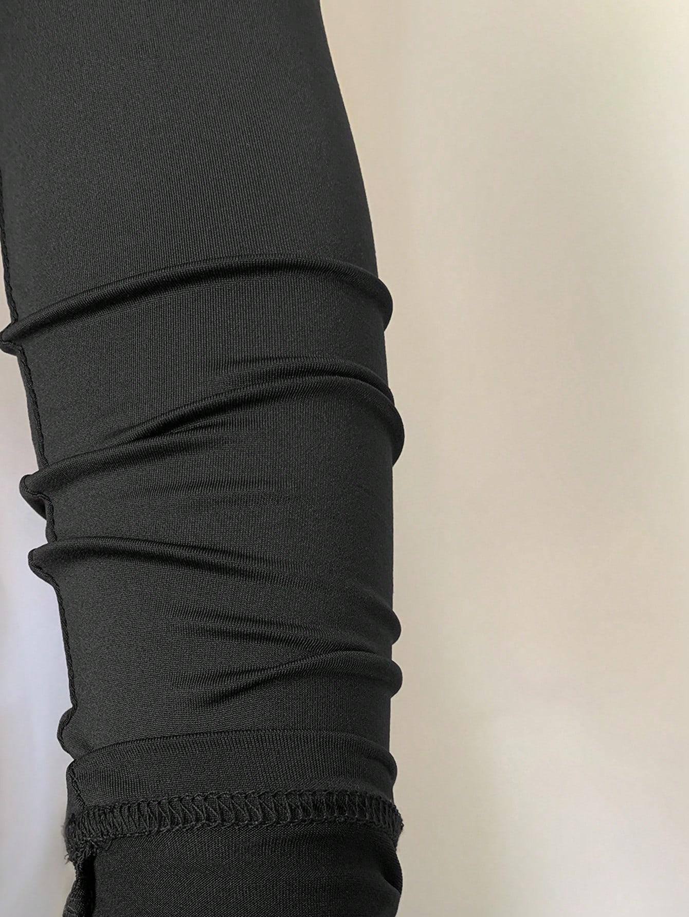 SHEIN CZARNA BLUZKA DŁUGI RĘKAW S06__S