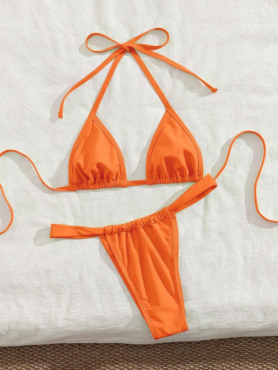 SHEIN POMARAŃCZOWY DWUCZĘŚCIOWY STRÓJ KĄPIELOWY S09__S