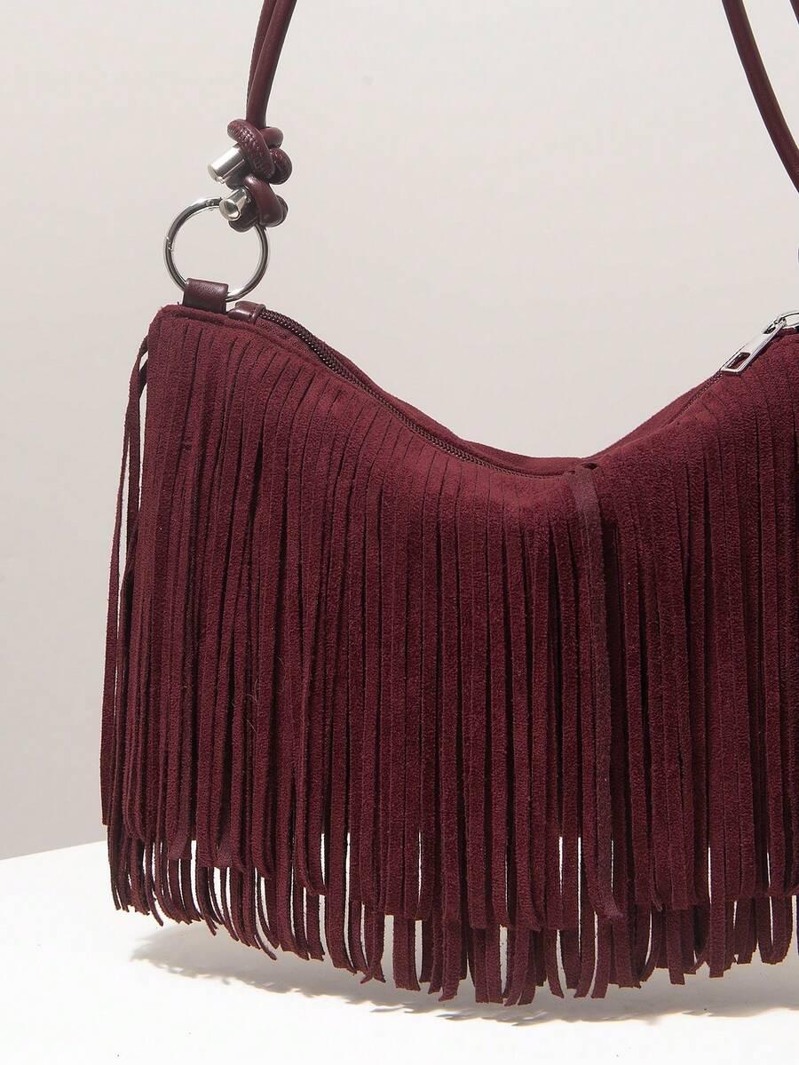 SHEIN BORDOWA TOREBKA FRĘDZLE S07__20X31X1