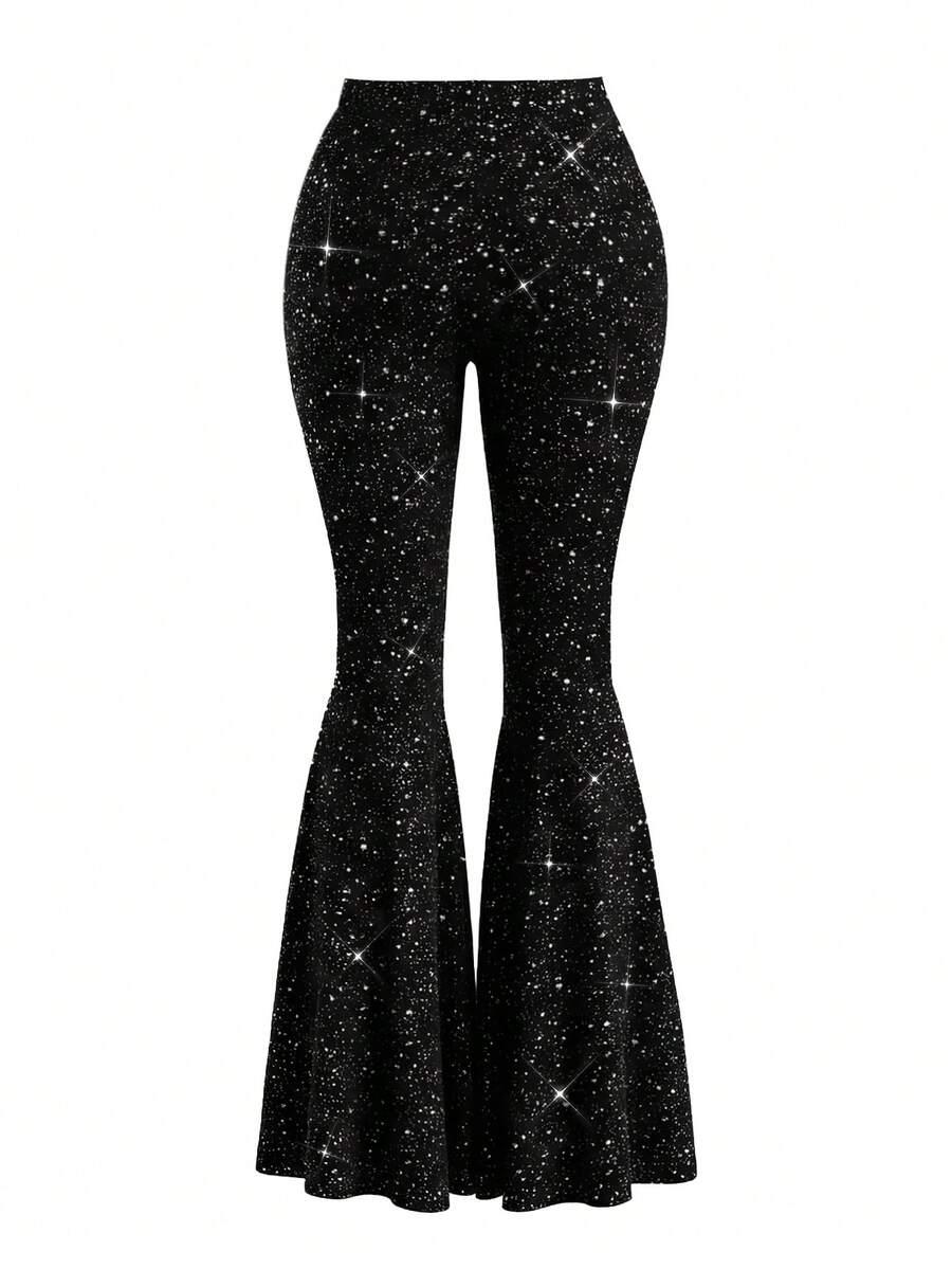 SHEIN SPODNIE DZWONY ZDOBIENIE S06__M