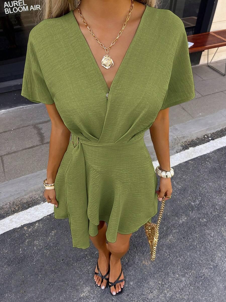 SHEIN ZIELONA MINI SUKIENKA S06__S
