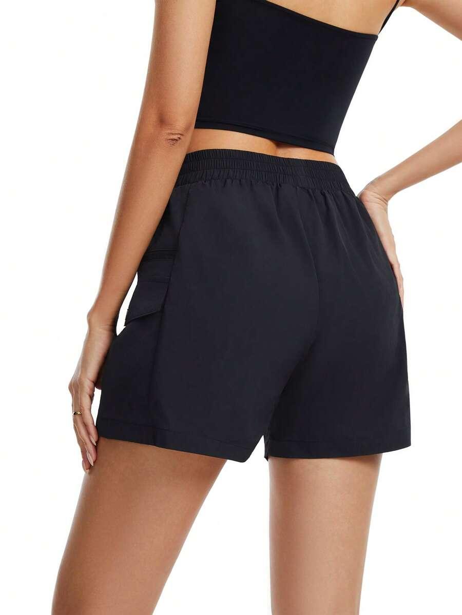 SHEIN CZARNE SPODENKI KIESZENIE S06__M