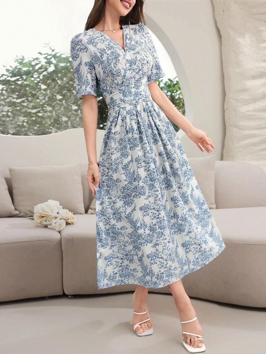 MODELYN SUKIENKA KOPERTOWY DEKOLT PRINT S06__M