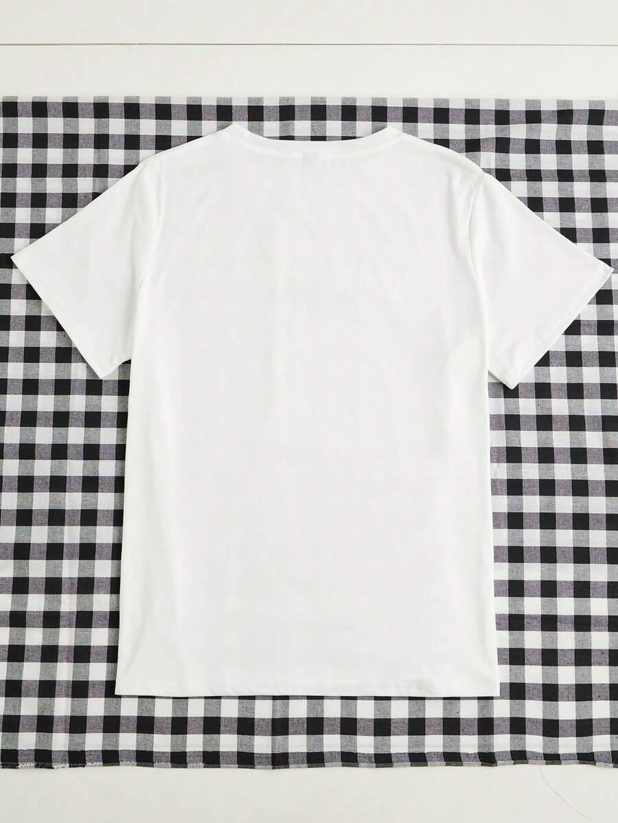 EMERY ROSE BIAŁY T-SHIRT NADRUK PK01__L