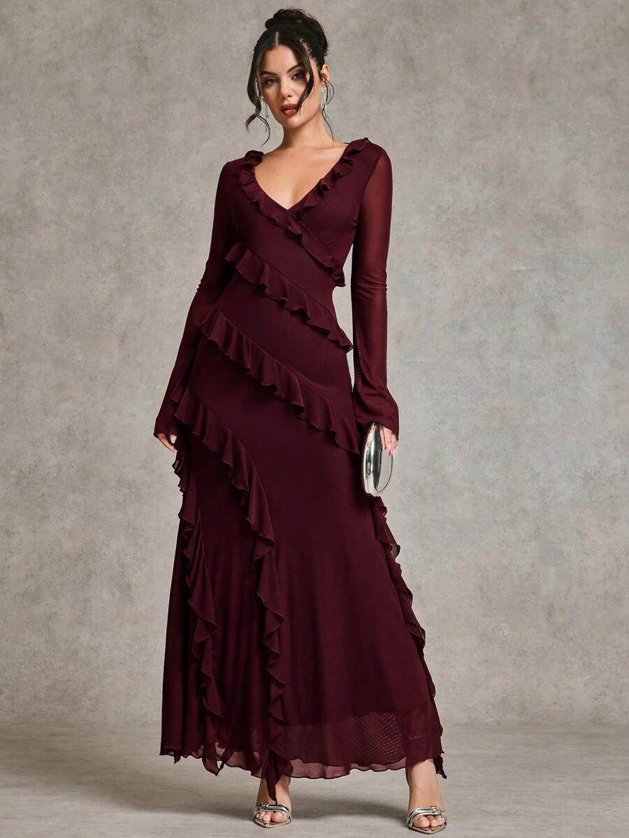 SHEIN BORDOWA MAXI SUKIENKA S06__XS
