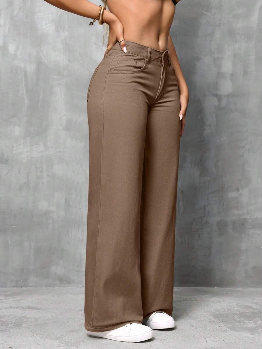 SHEIN BRĄZOWE SPODNIE JEANS S06__XL