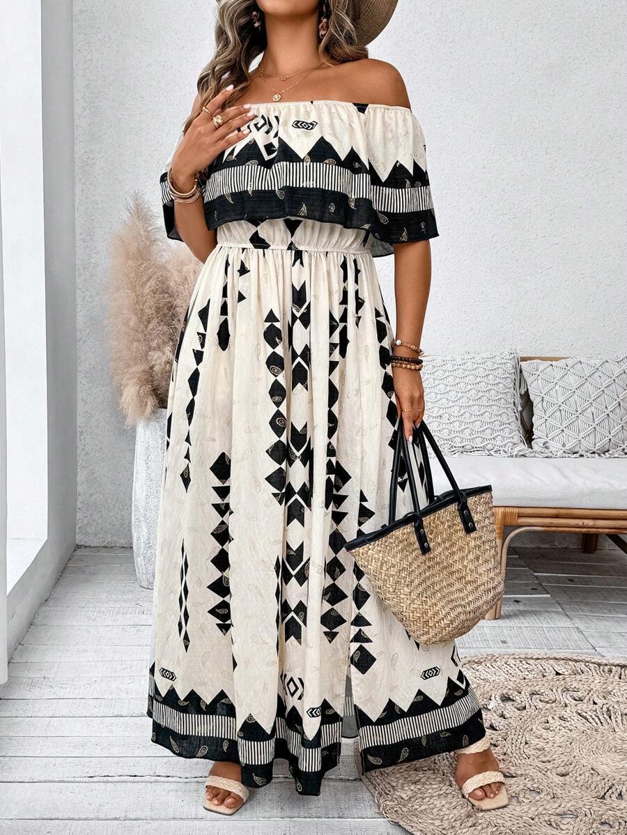 SHEIN MAXI SUKIENKA ODKRYTE RAMIONA S06__XXL