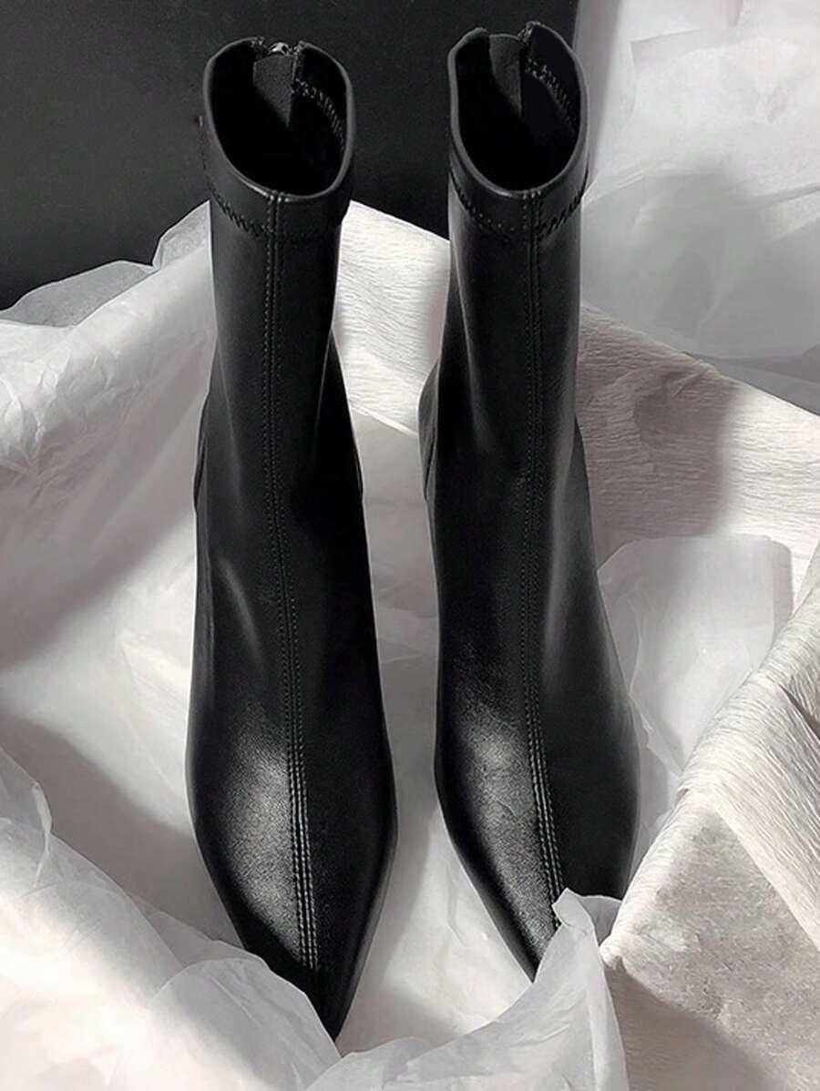 SHEIN CZARNE BOTKI IMITACJA SKÓRY OBCAS W01__37,5
