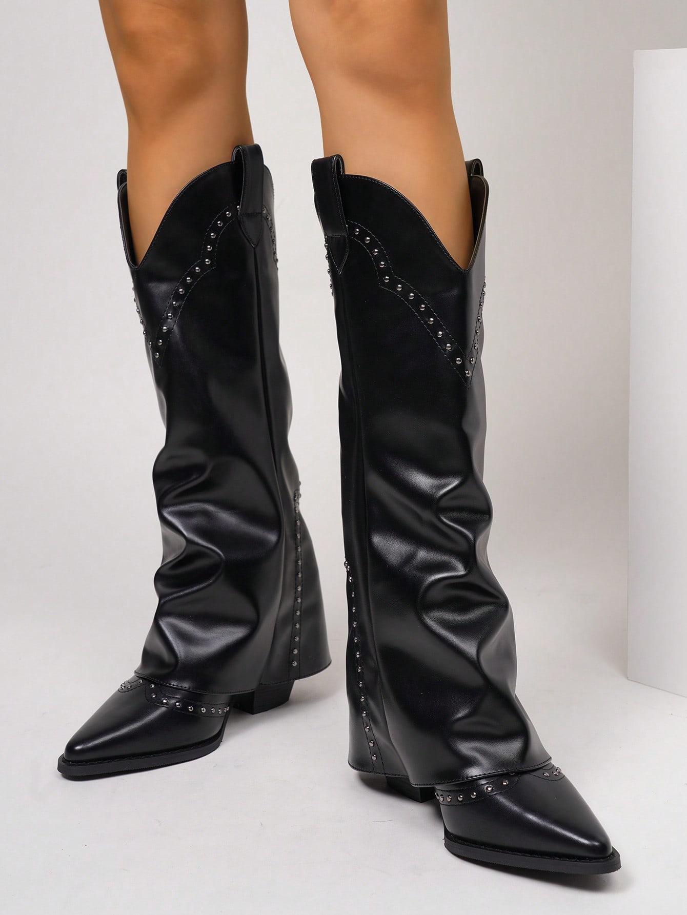SHEIN CZARNE KOZAKI IMITACJA SKÓRY W01__37