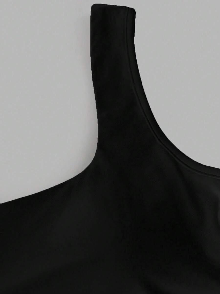SHEIN CZARNY TOP MARSZCZENIA S09__S